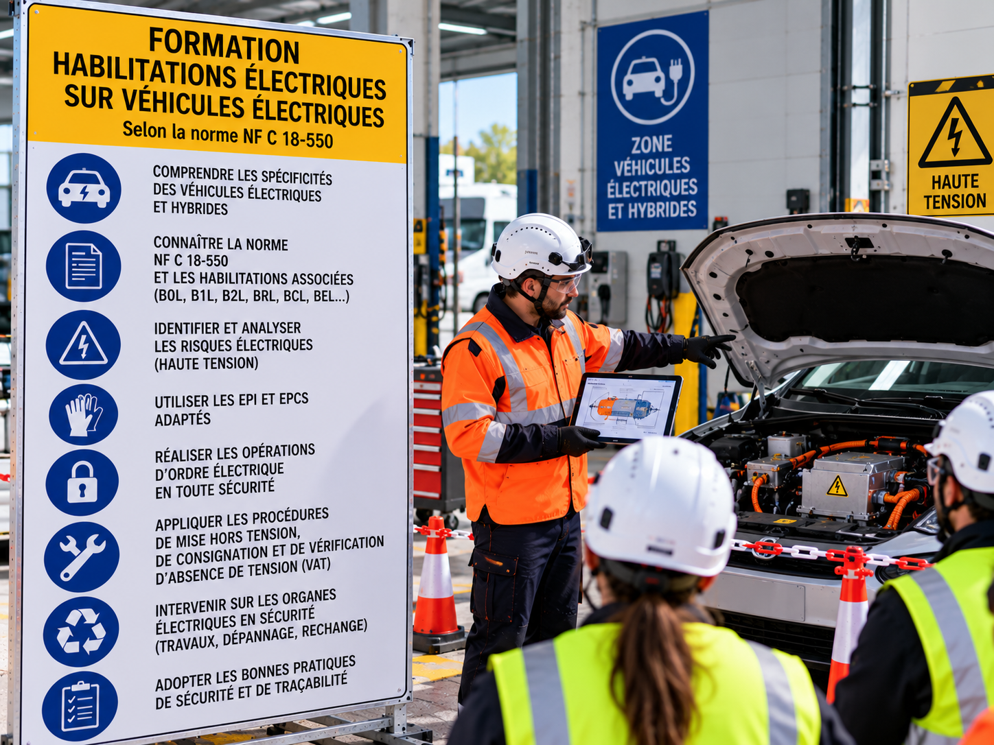 Formation à la sécurité des véhicules électriques
